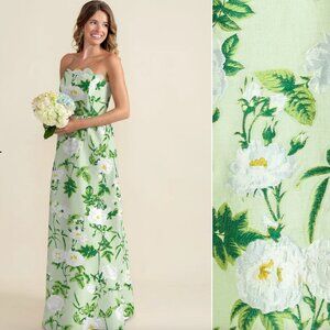 Hayes Lula Kate Dress with Gathered Skirt in Camellia Jacquard Celadon